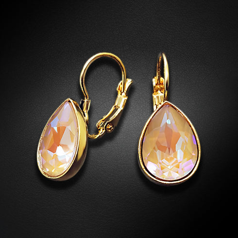 Auskarai "Kristalo Lašas (Cappuccino DeLite)" su Swarovski™ kristalais